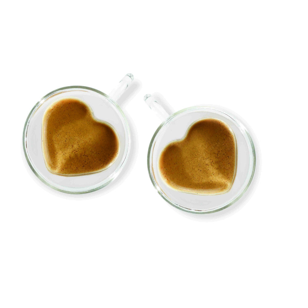 The Double Wall Heart Mocca Mug 50 ml, Set of 2