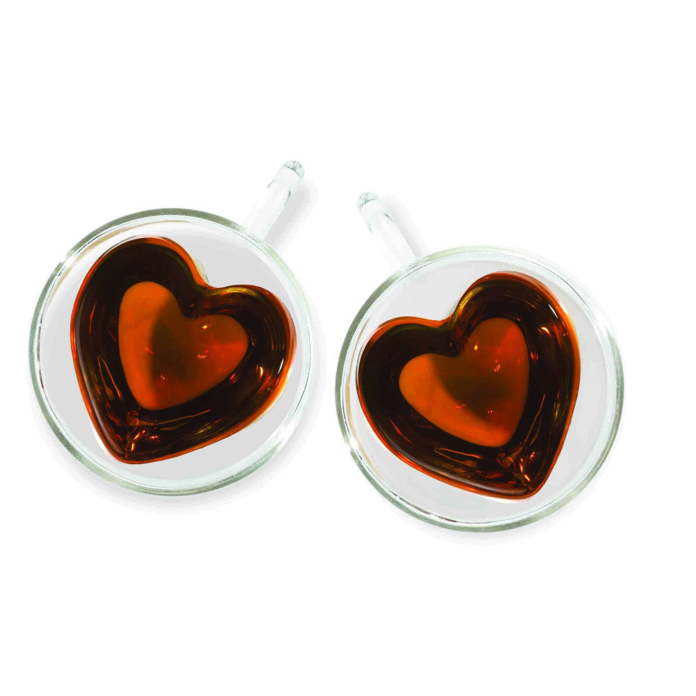 The Double Wall Heart Tea Cup 125 ml, Set of 2