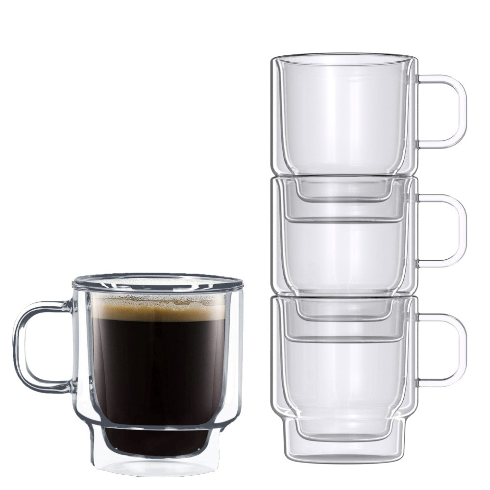 Double Double Wall Stackable Espresso Mug 100 ml, Set of 2
