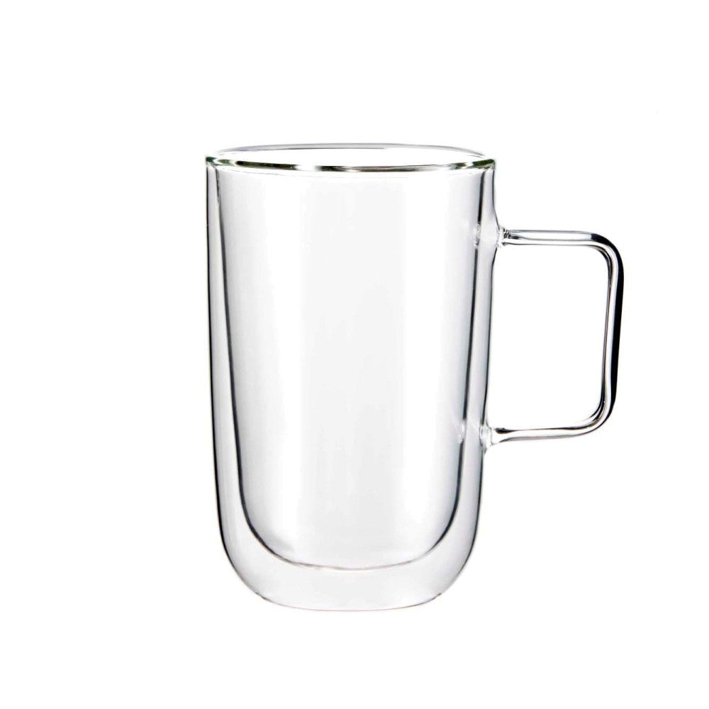 Double Double Wall Glass Mug 375 ml, Set of 2
