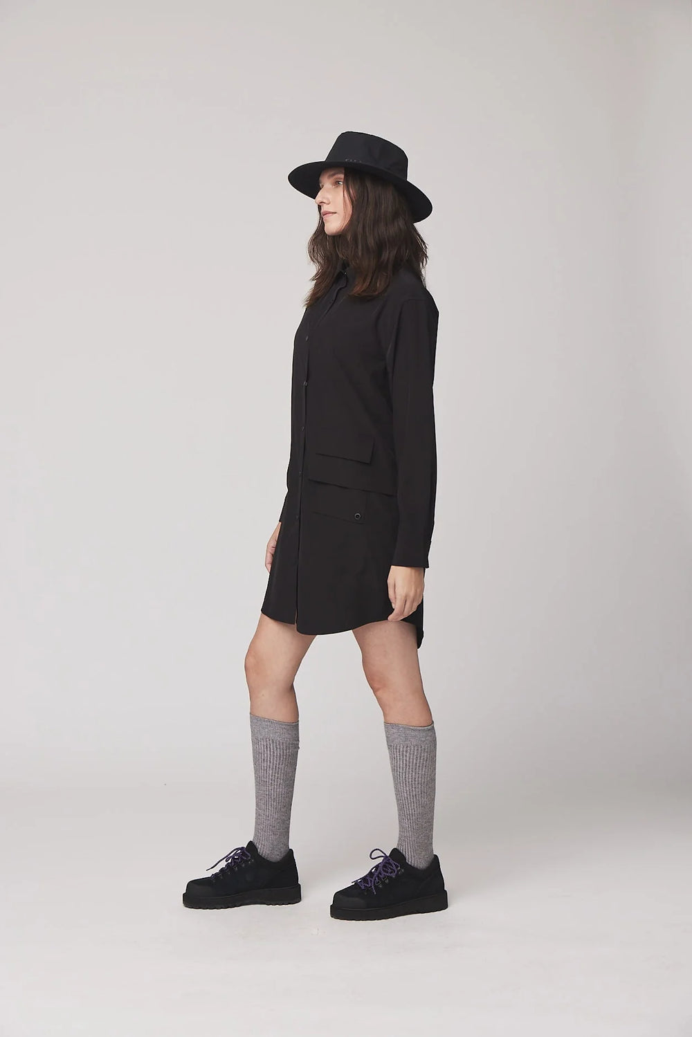 Tilley: Tech Slk Shirt Dress Black