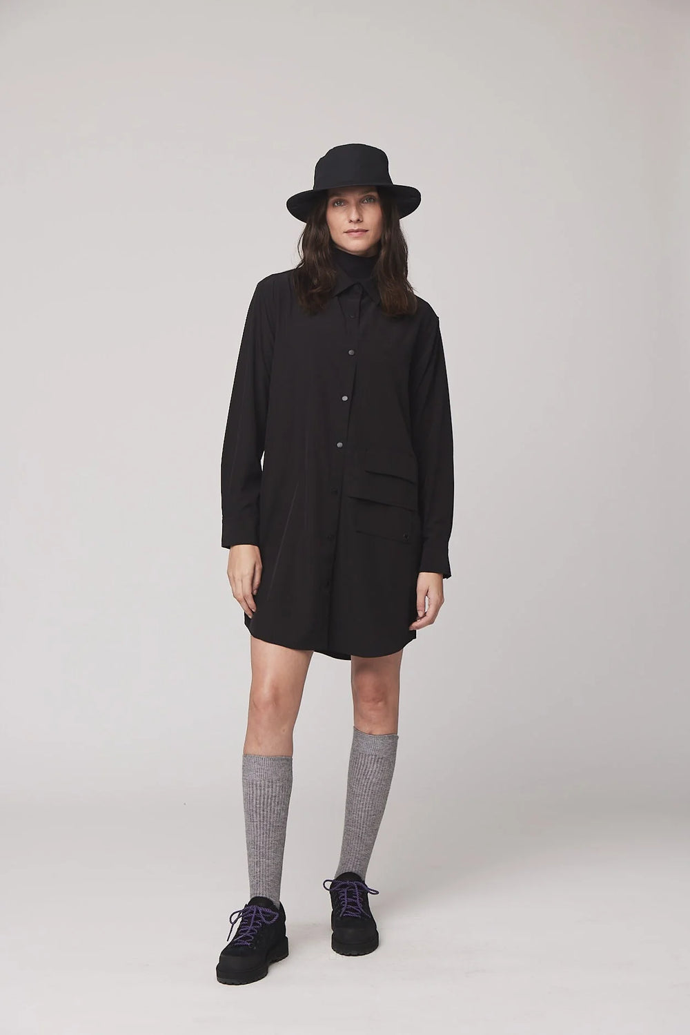 Tilley: Tech Slk Shirt Dress Black