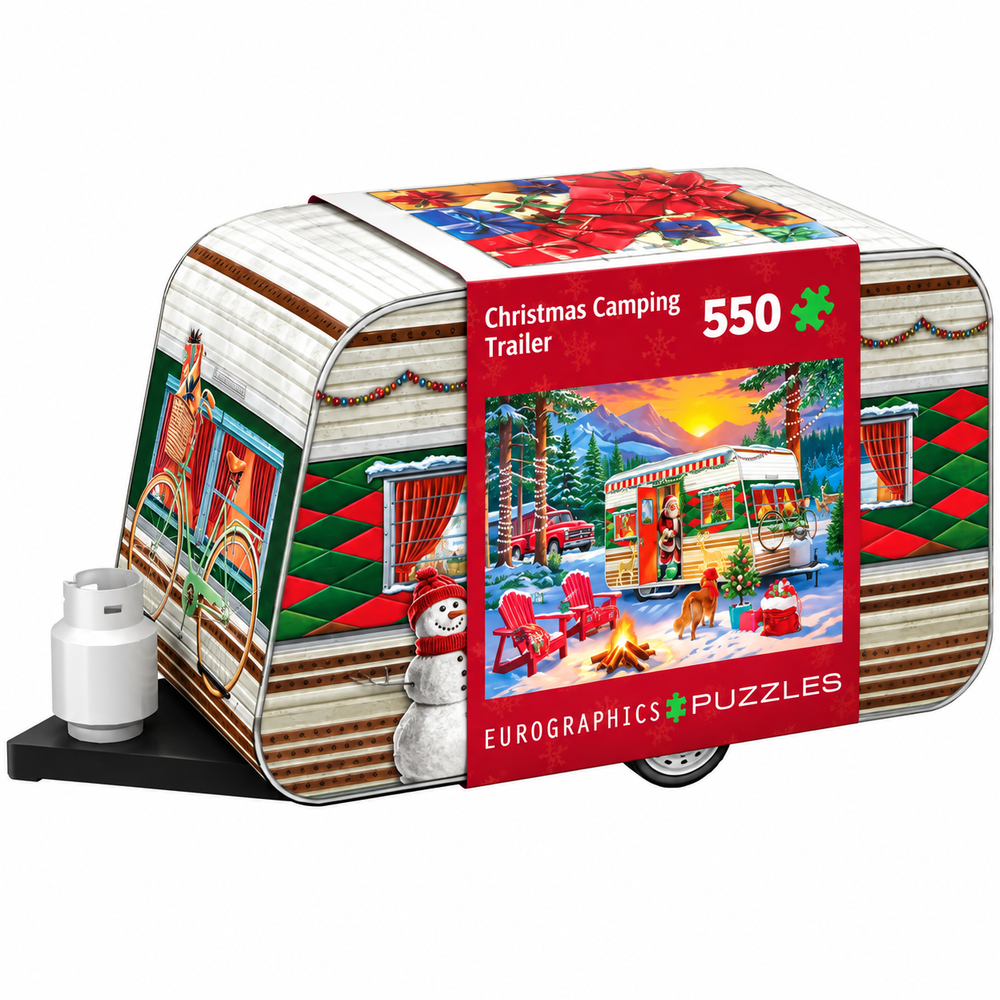 Puzzle (Shaped Tin) - Christmas Camping Trailer 550pcs
