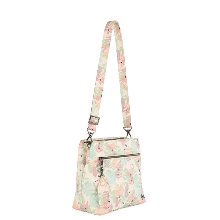 Lug Taupe Double Dip Crossbody - Flamingo Foliage