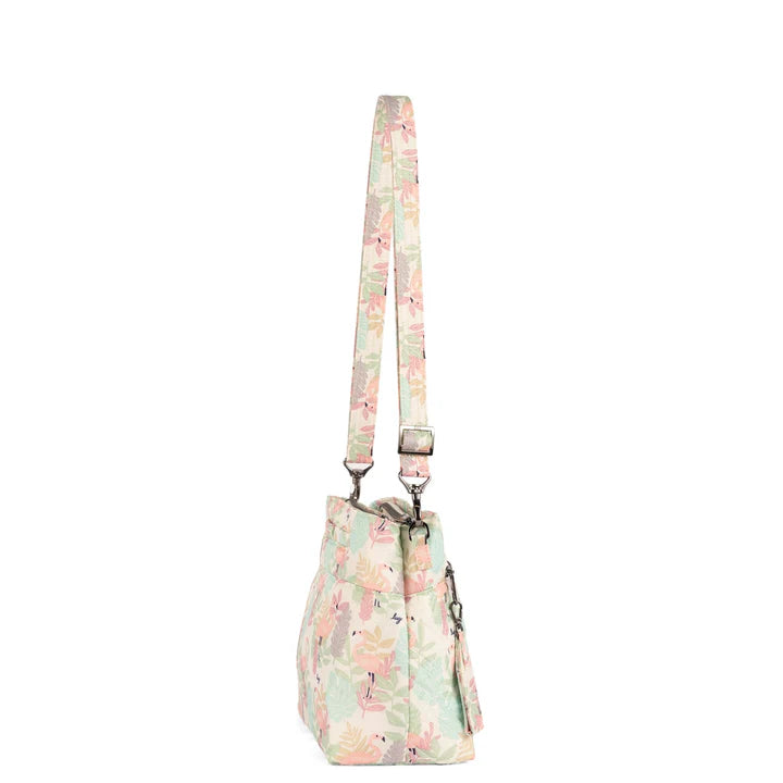 Lug Taupe Double Dip Crossbody - Flamingo Foliage