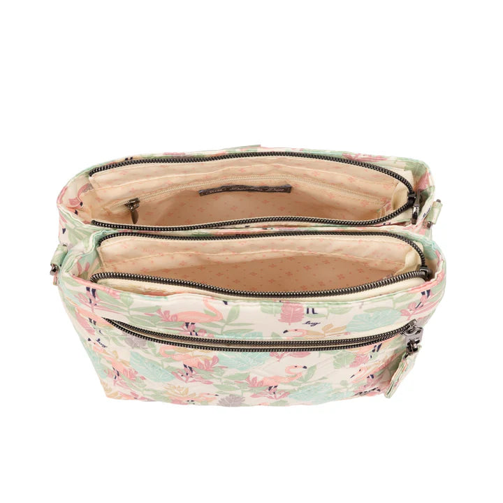 Lug Taupe Double Dip Crossbody - Flamingo Foliage