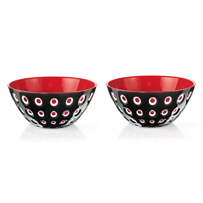 Le Murrine Bowls Set of 2 - Black/White/Red