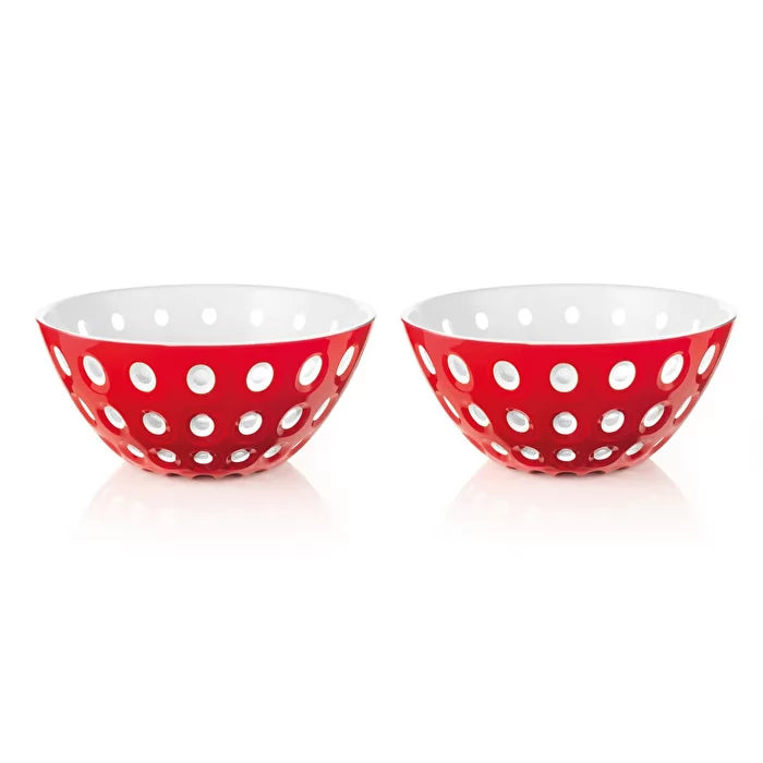 Le Murrine Bowls Set of 2 - Red/White/Transparent