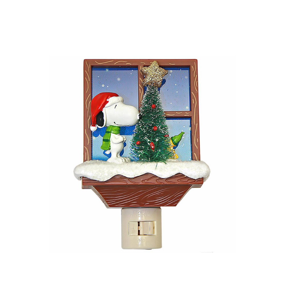 Night Light - Snoopy Christmas Tree w/Woodstock by Window