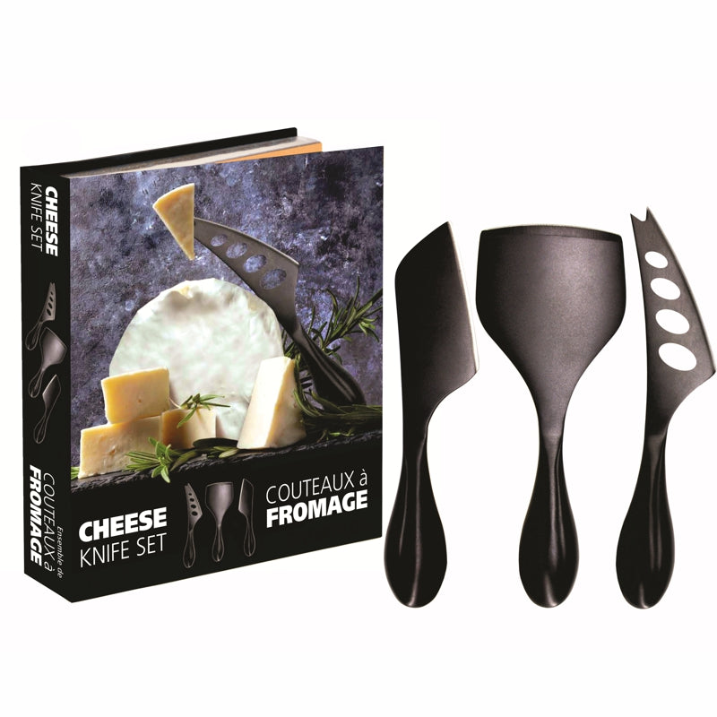 Natural Living Cheese Knife Set of 3 Black