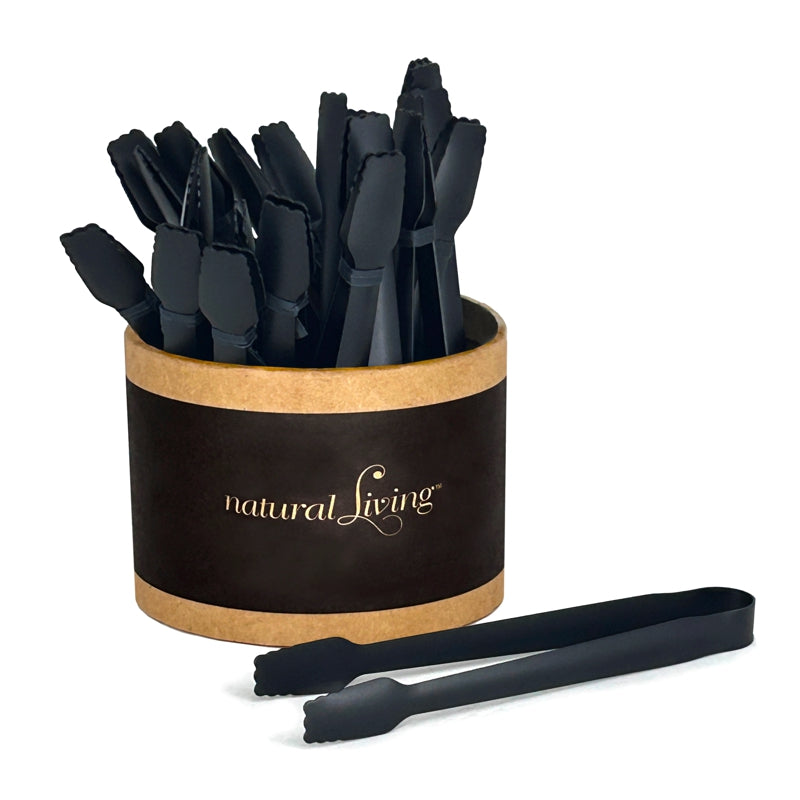 Natural Living Small Serving Tongs Black