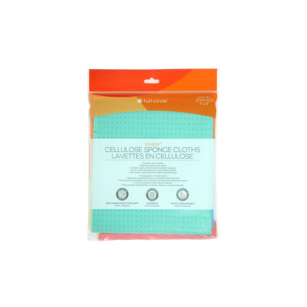 Full Circle Squeeze Cellulose Cleaning Cloths Set of 3
