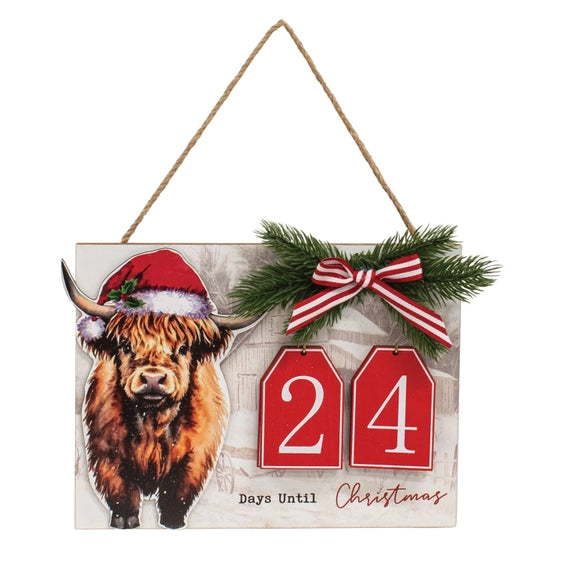 CT Highland Cow Christmas Countdown 9.5x7"