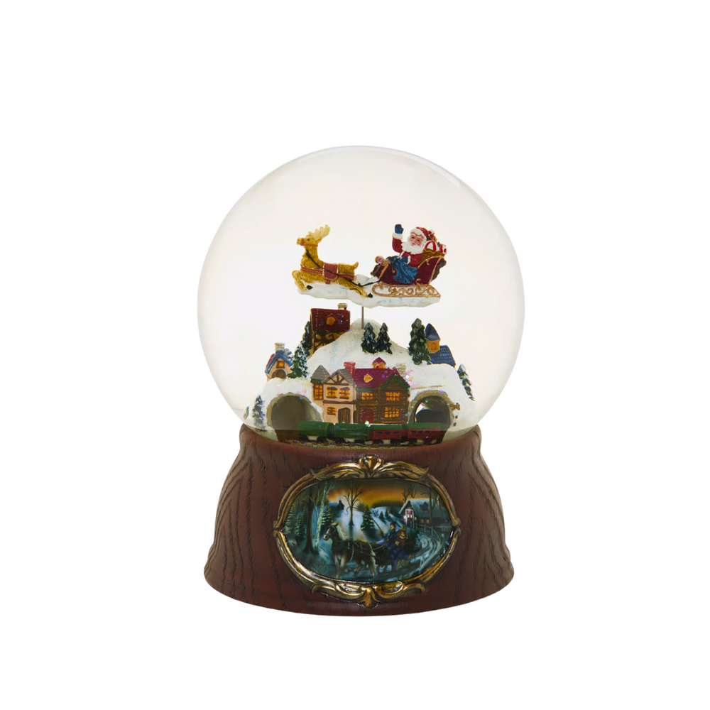 Roman Musical Moving Santa And Train 7"