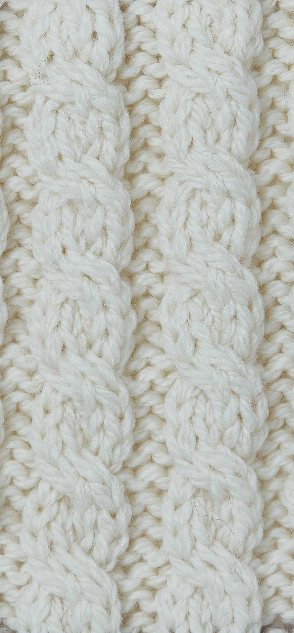 Aran Wool Super Soft Chunky Cable Zippered Sweater Natural