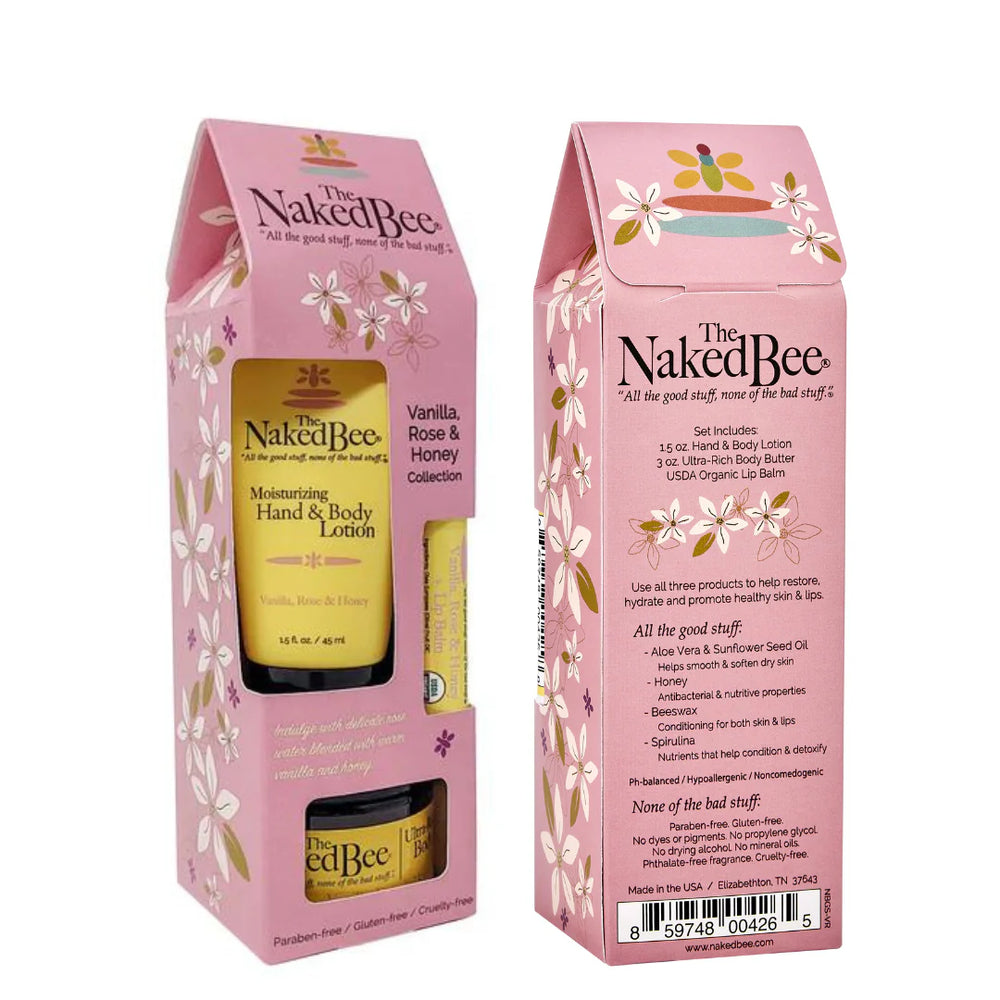 Naked Bee Vanilla, Rose & Honey Classic Gift Set