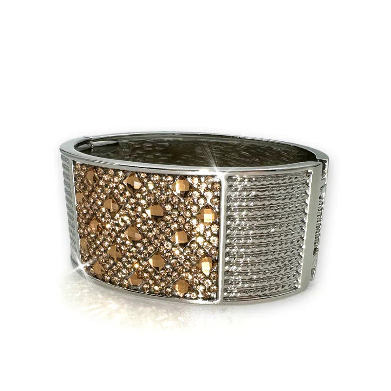 Glam Silver Two Tone Cuff