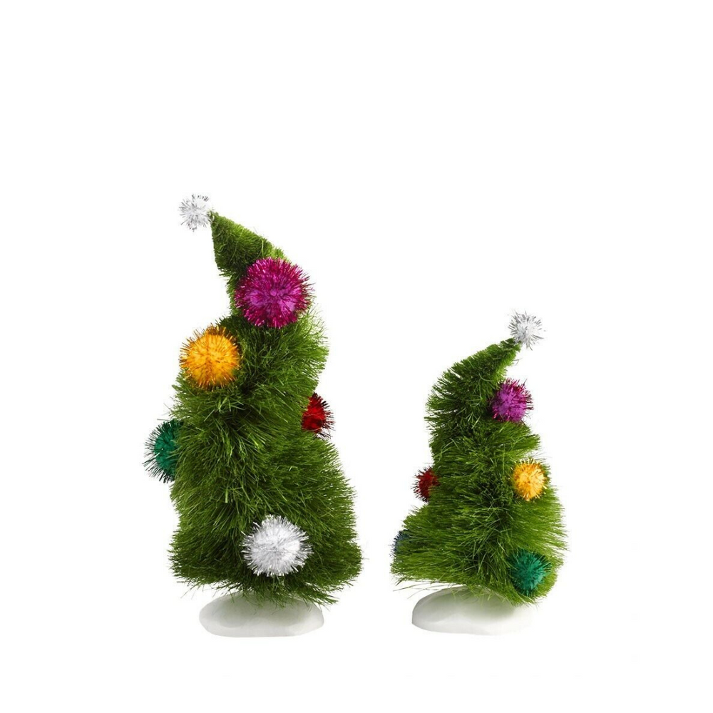 The Grinch Village Wonky Trees Set of 2