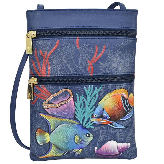 Anuschka Mystical Reef - Mini Double Zip Travel Crossbody
