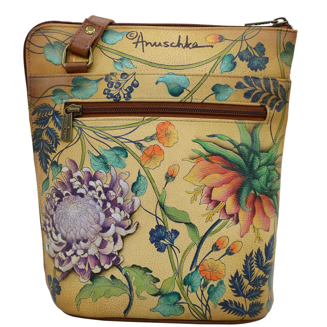 Anuschka Caribbean Garden - Organizer Crossbody With Extended Side Zipper