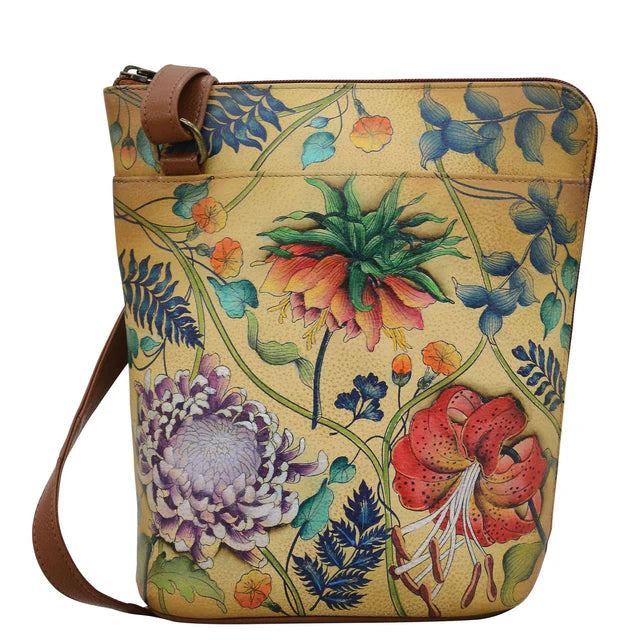 Anuschka Caribbean Garden - Organizer Crossbody With Extended Side Zipper