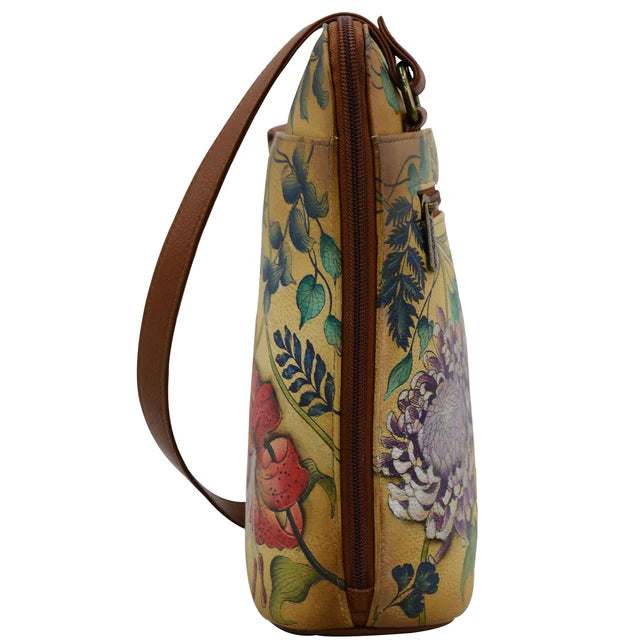 Anuschka Caribbean Garden - Organizer Crossbody With Extended Side Zipper