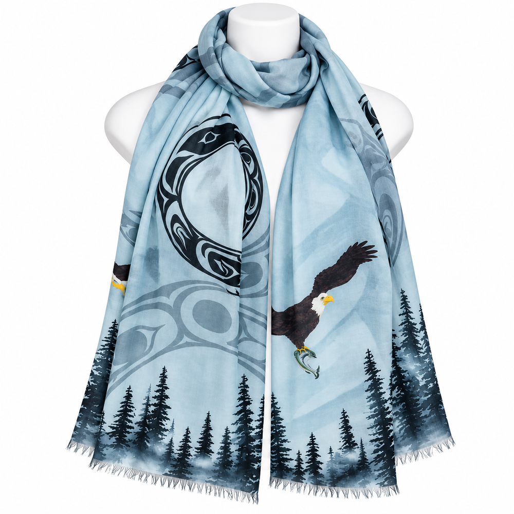 Indigenous Art Scarf - Eagle Moon