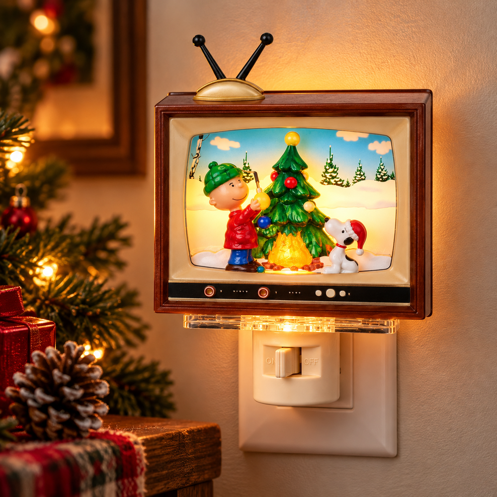 Nightlight - Peanuts Vintage TV Christmas Tree