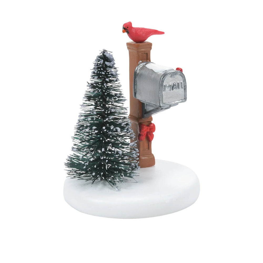 Village Accessories - Cardinal Christmas Mailbox