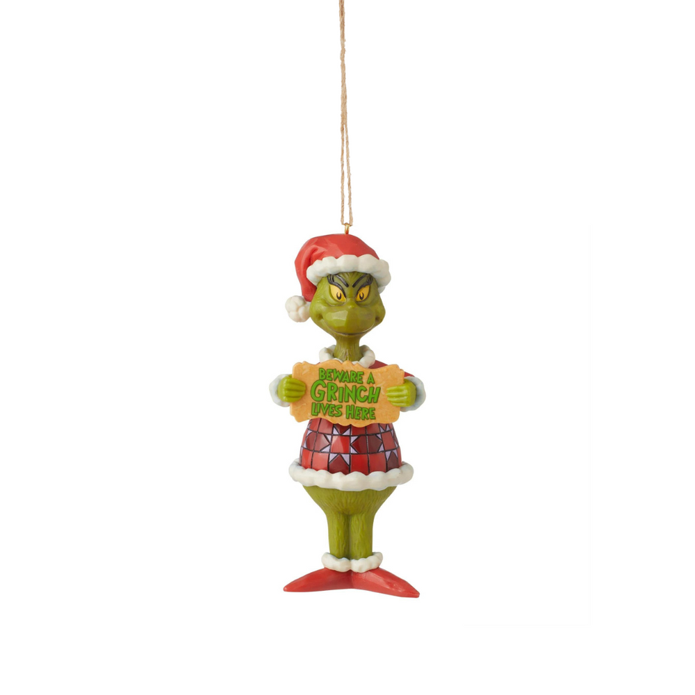 Jim Shore Ornament - Grinch Beware of Grinch