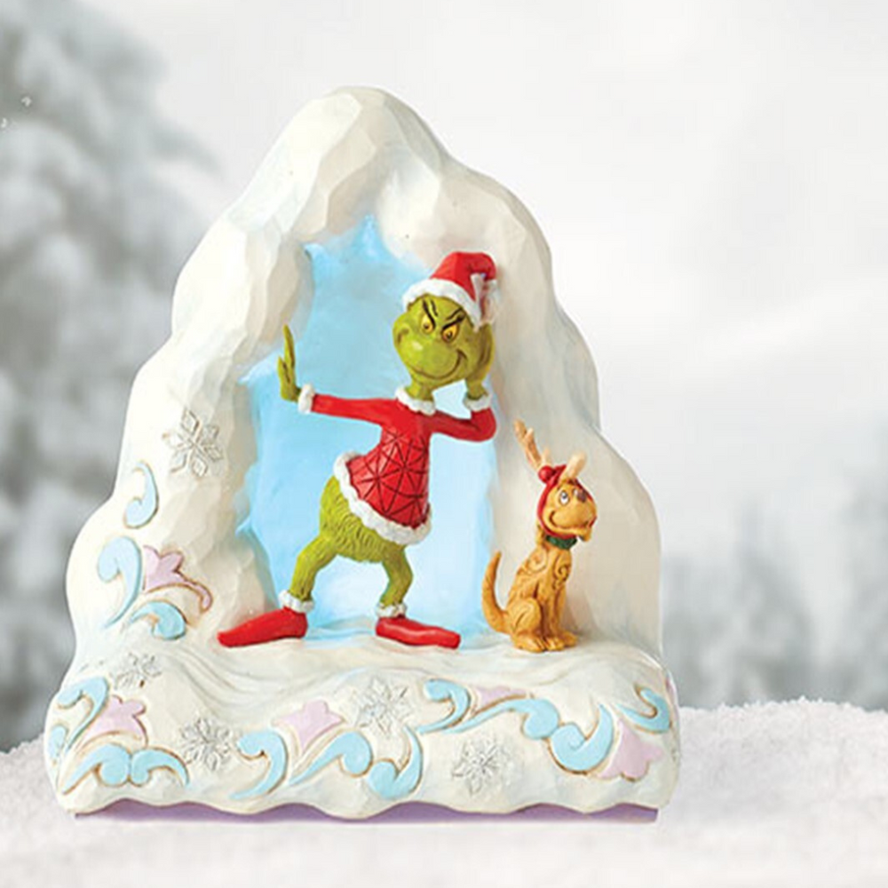 Jim Shore Dr. Seuss Grinch and Max on Snow Mound