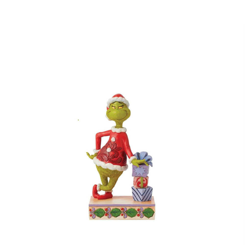 Jim Shore Dr. Seuss Grinch Leaning on Gifts