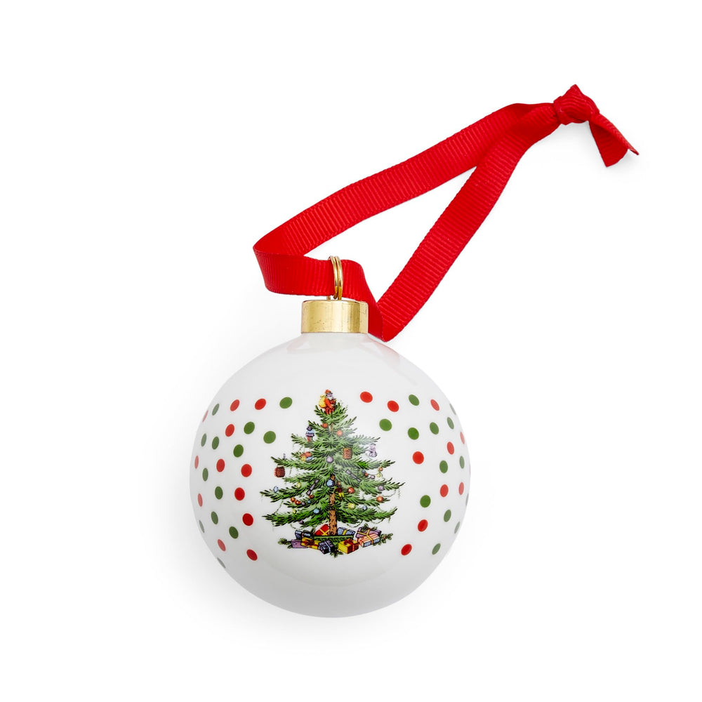 Spode Christmas Tree Polka Dot Bauble