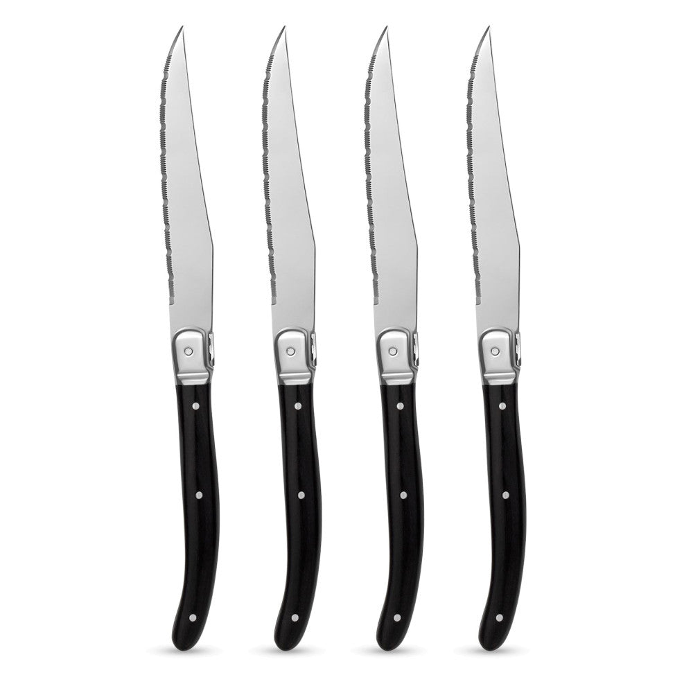Laguiole Black Wood Handle Steak Knife, Set of 4