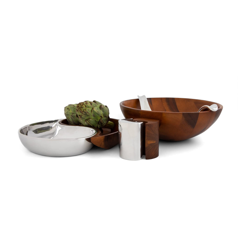 Nambé Yin Yang Salad Bowl & Servers
