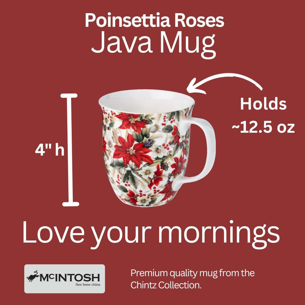 Pretty Chintzy Poinsettia Java Mug