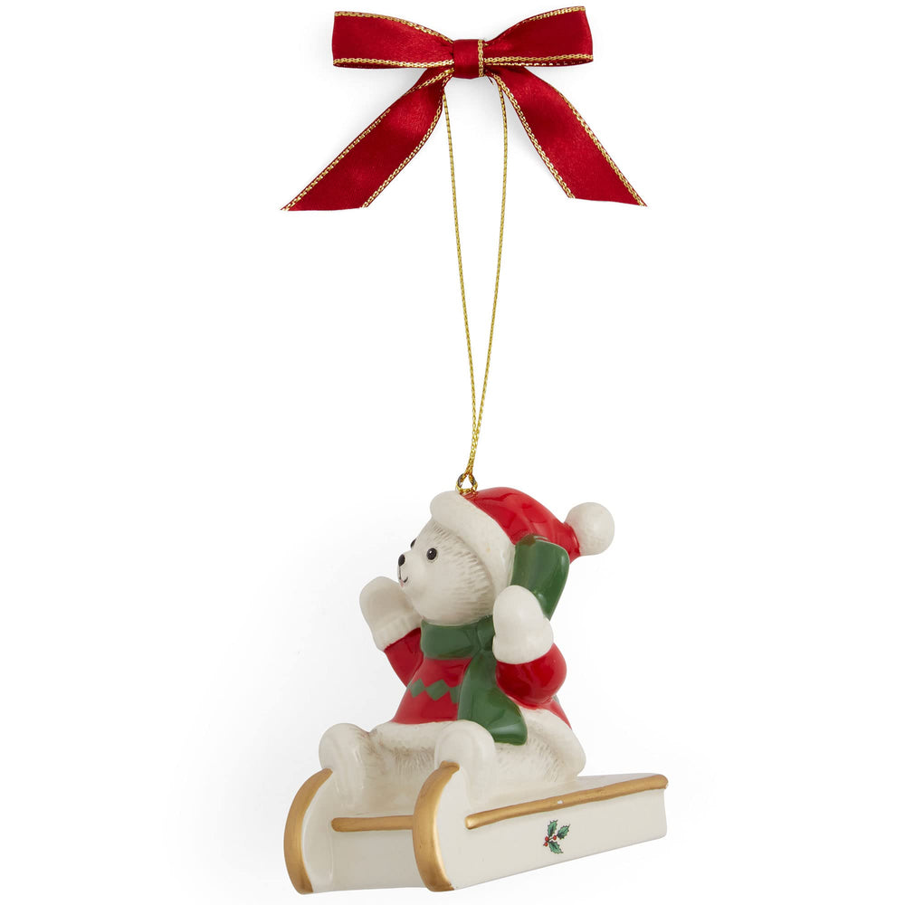 Spode Christmas Tree Teddy on Sleigh Ornament