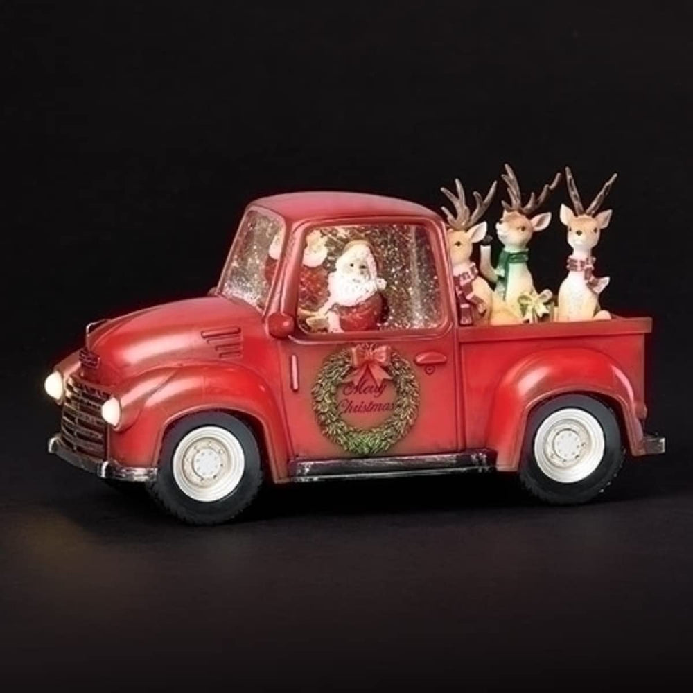 Roman Lighted Swirl Truck - Santa Transporting His Reindeer