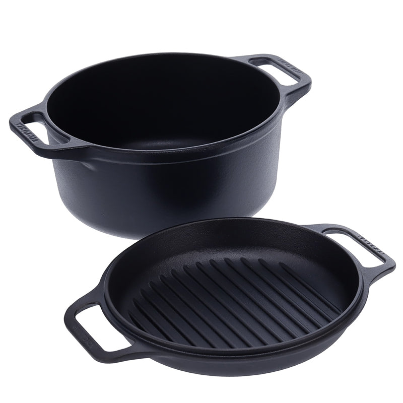 Victoria Cast Iron Dutch Oven Combo Cooker 5.7L