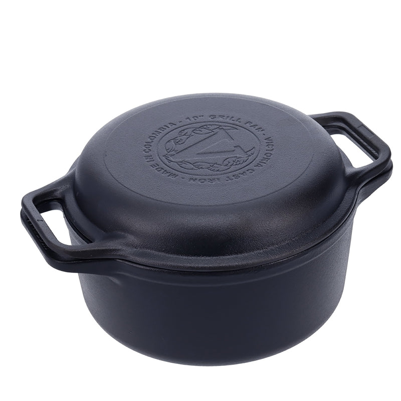 Victoria Cast Iron Dutch Oven Combo Cooker 5.7L