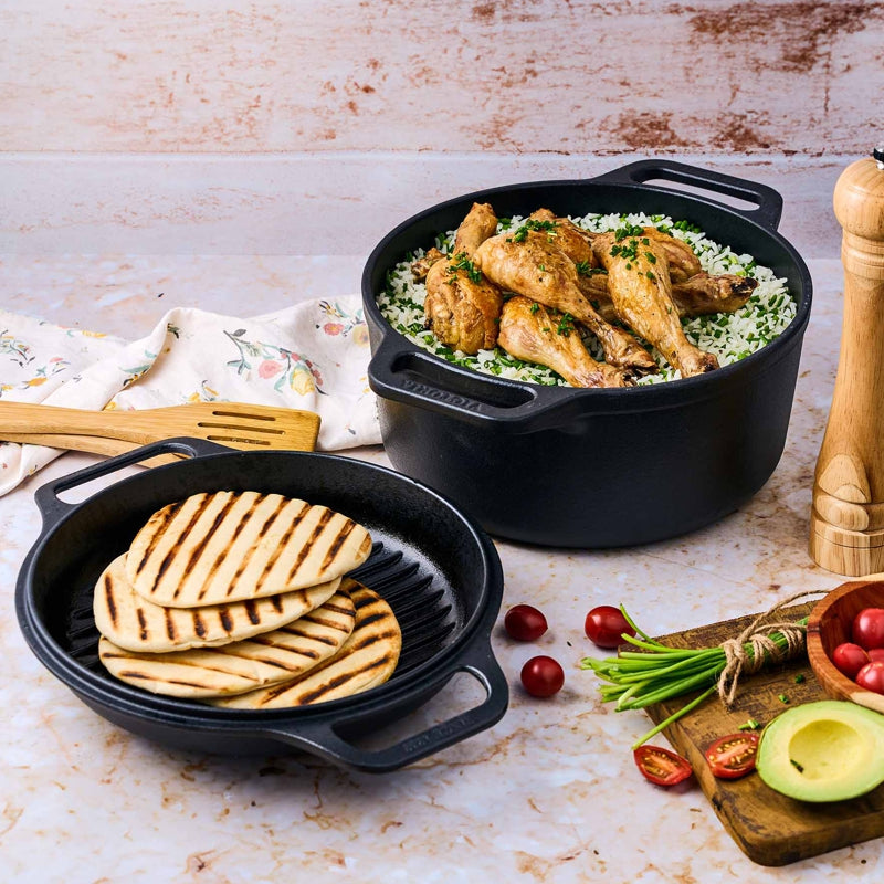 Victoria Cast Iron Dutch Oven Combo Cooker 5.7L