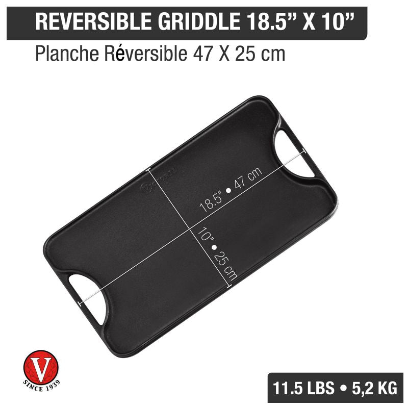 Victoria Cast Iron Reversible Griddle 18.5" x 10"