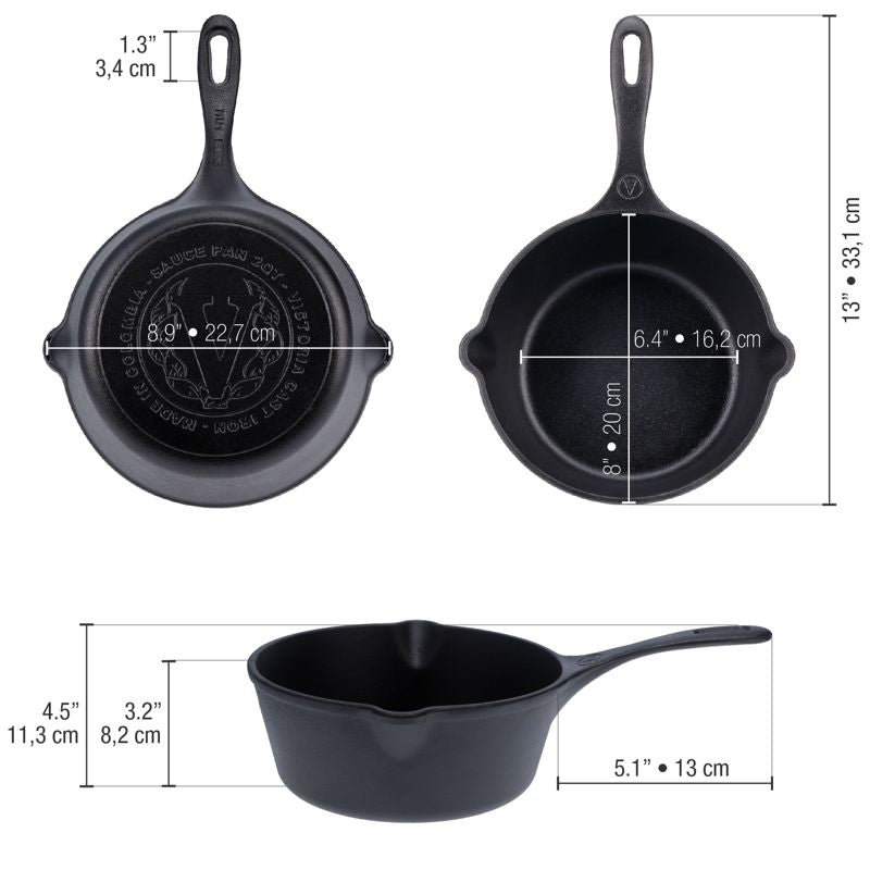 Victoria Cast Iron Saucepan 1.9L