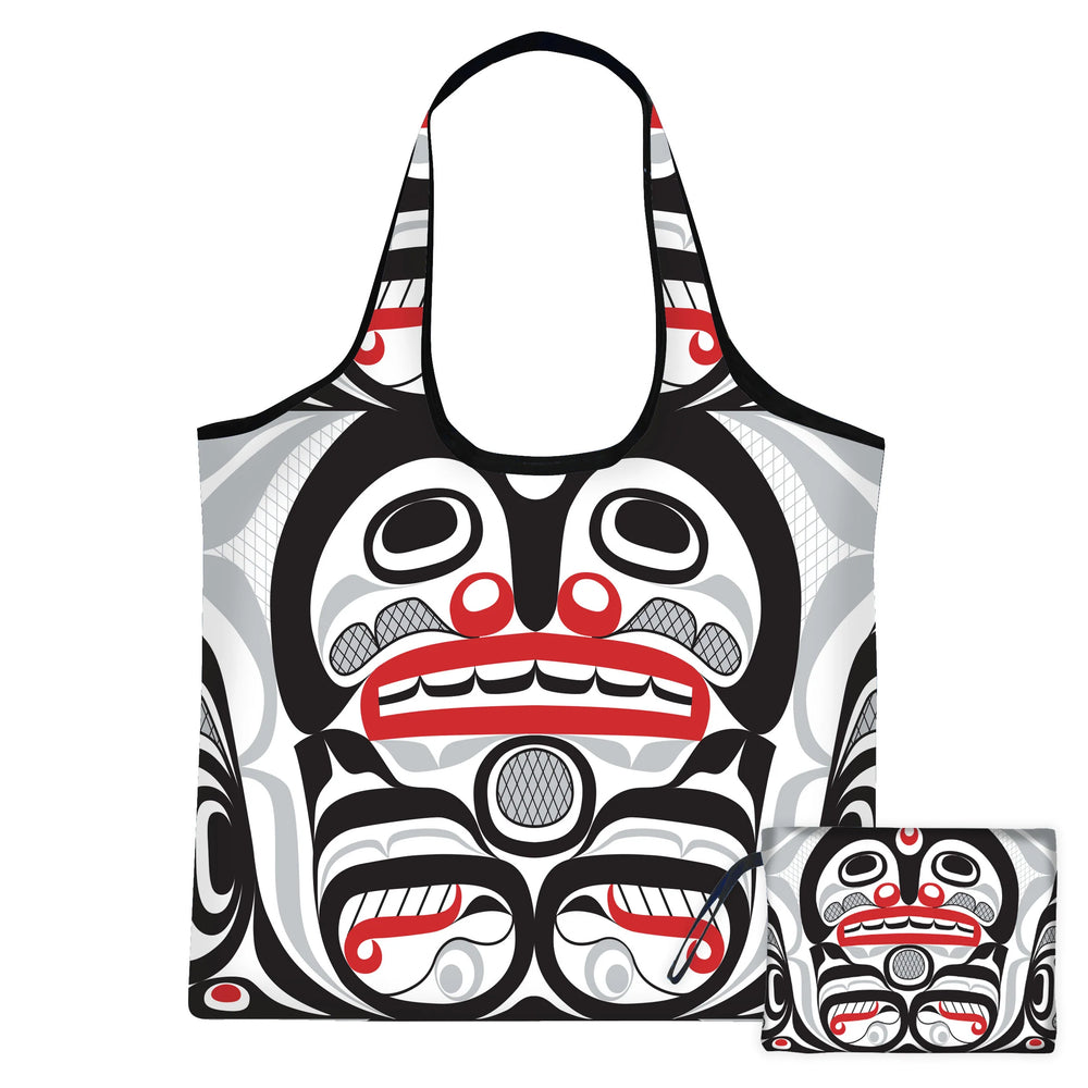 Indigenous Crosshatch Eco-Reusable Bag - Killer Whale