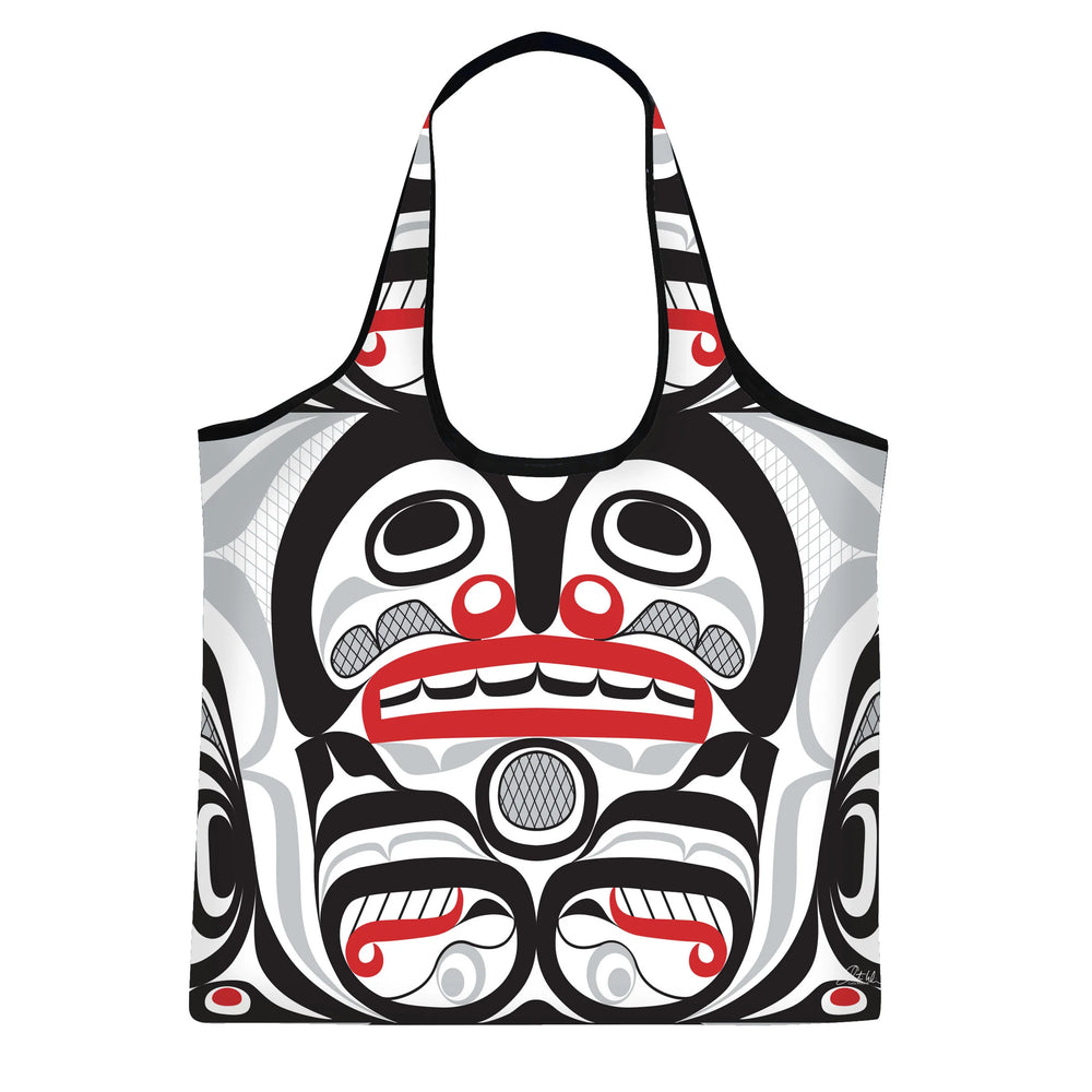 Indigenous Crosshatch Eco-Reusable Bag - Killer Whale