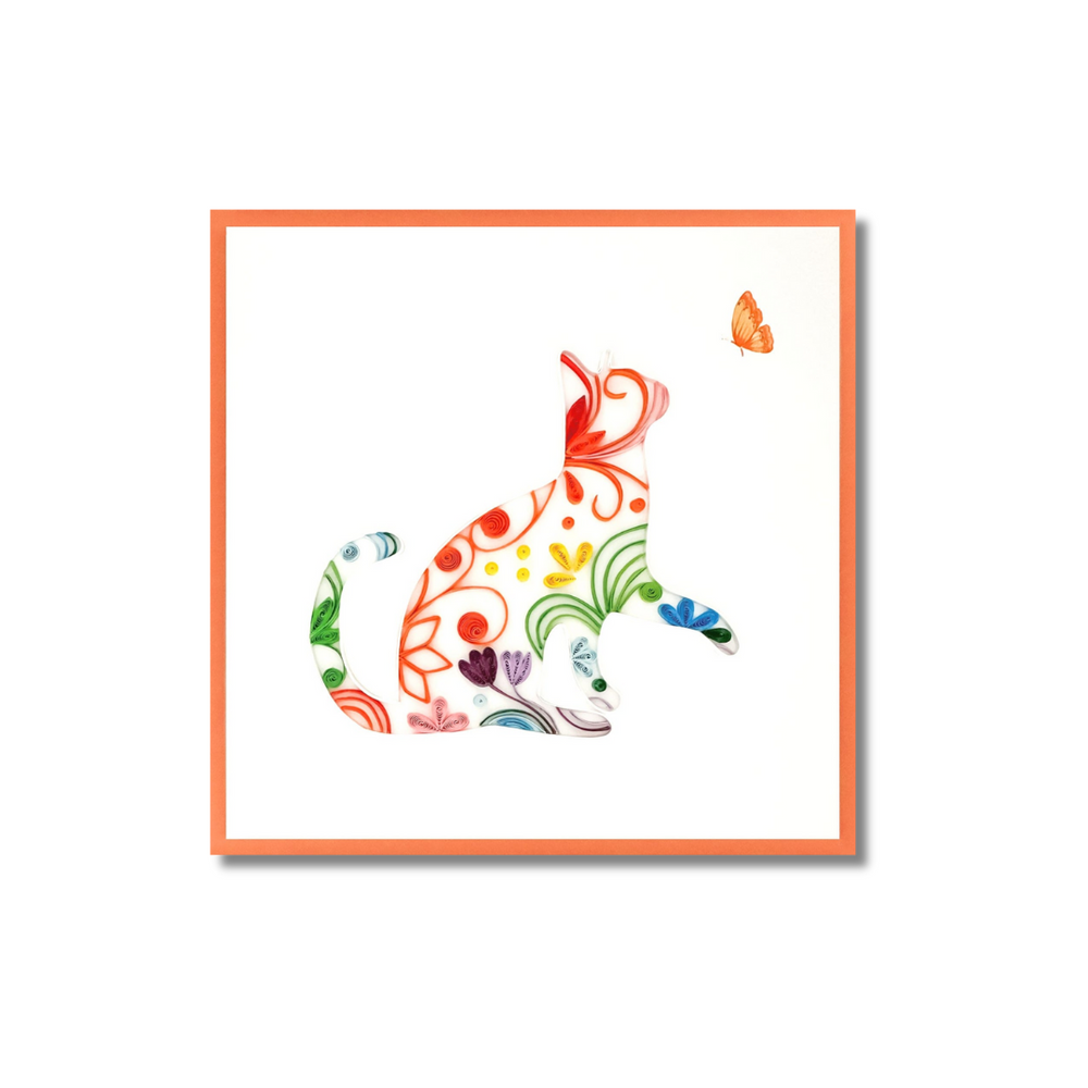 Paper Poetry Cards Floral Cat
