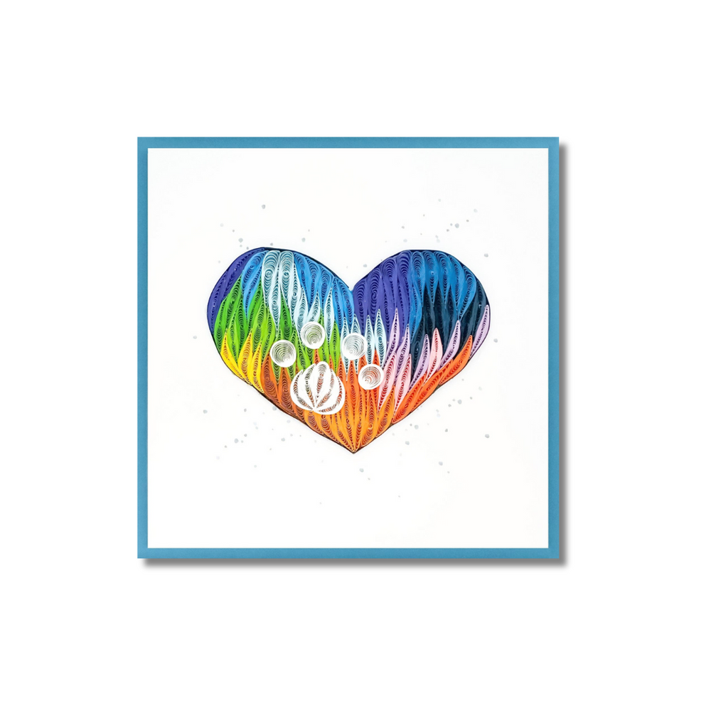 Paper Poetry Cards Paw Print Heart