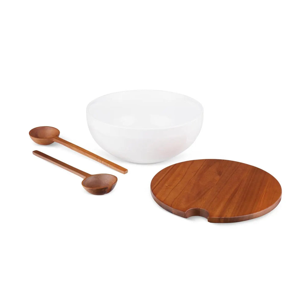 Nambé Duets Salad Bowl w/Lid & Servers