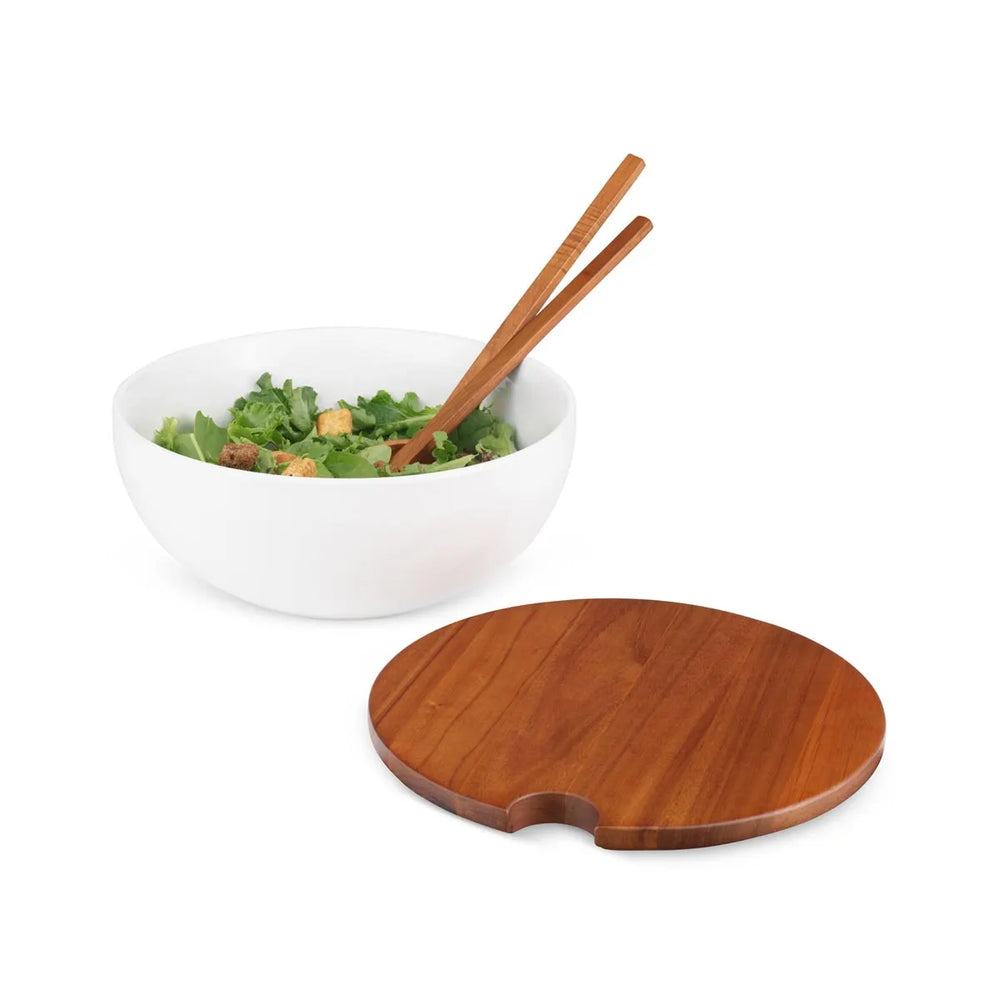 Nambé Duets Salad Bowl w/Lid & Servers