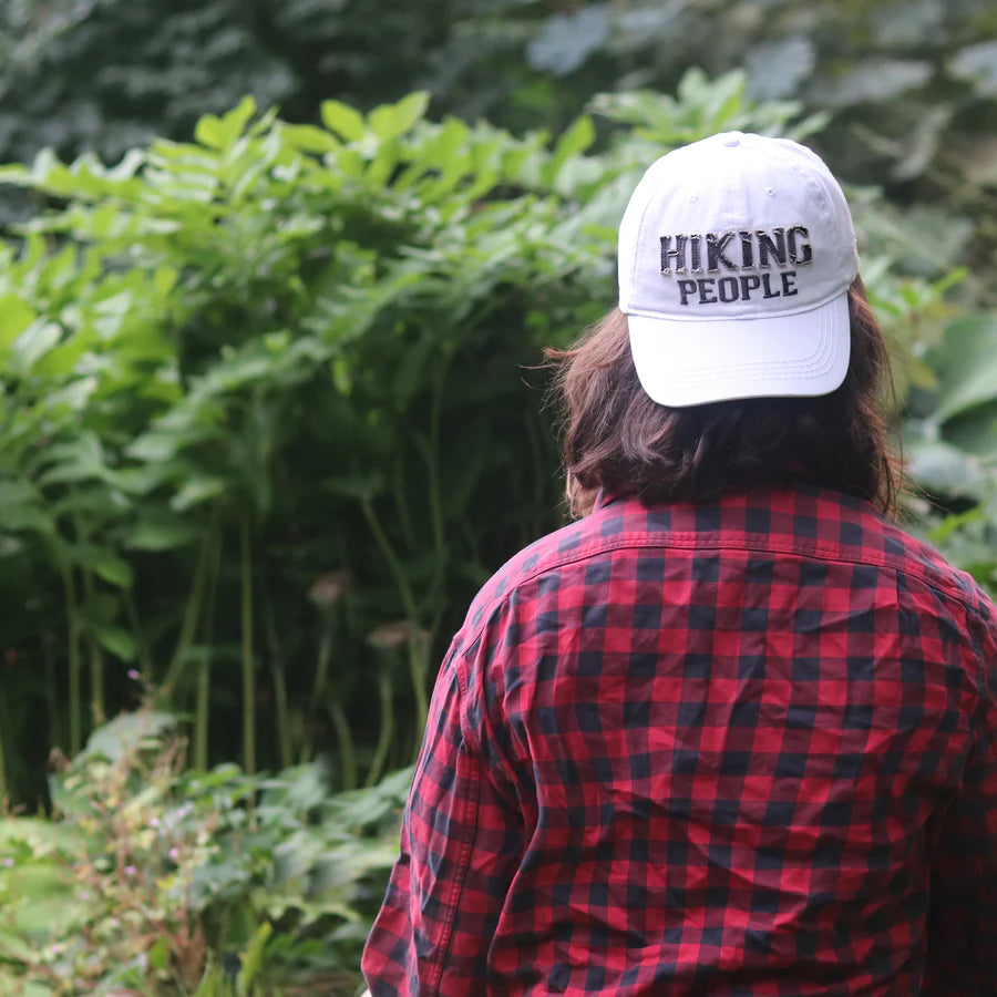 Hiking People Cap - White